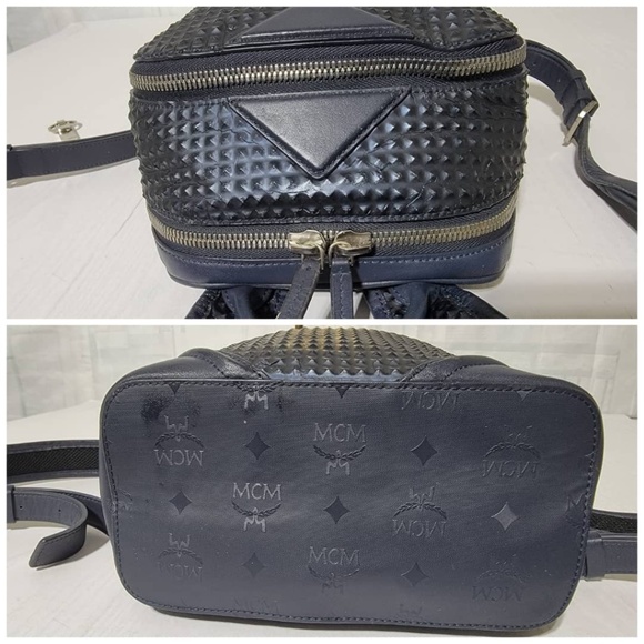 Authentic MCM Backpack Duke Luxus Deep Navy Blue - Picture 7 of 16